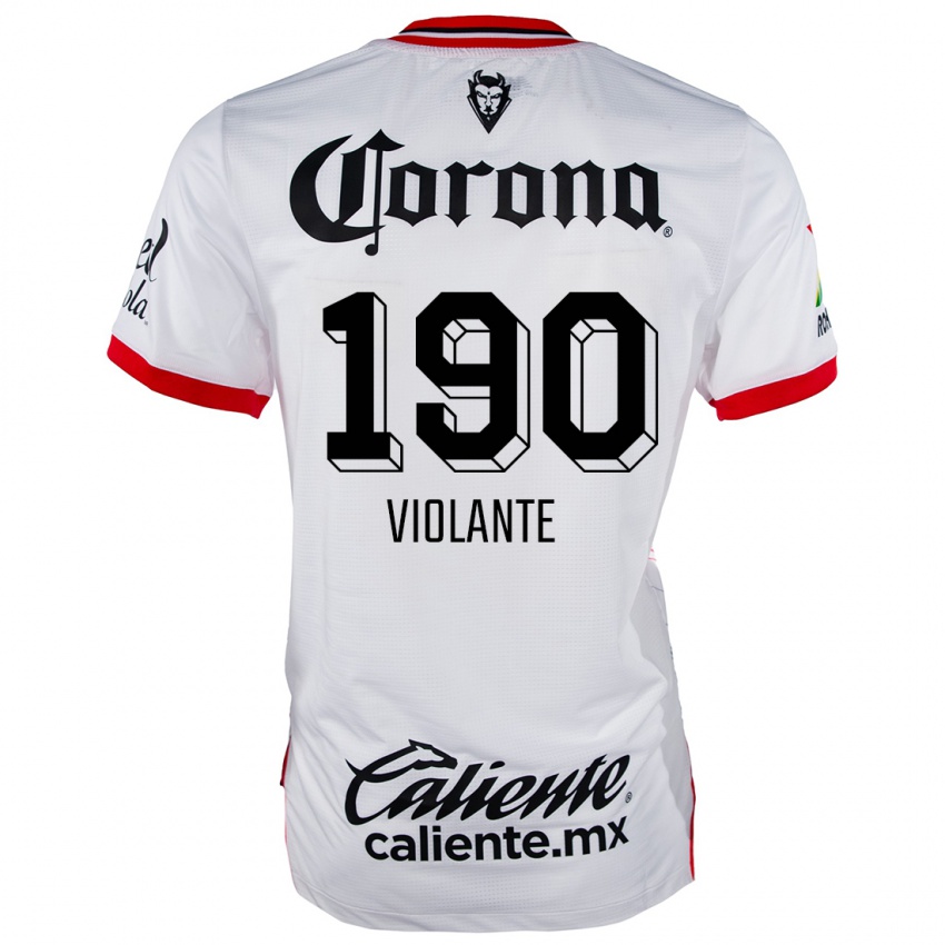 Niño Camiseta Isaías Violante #190 Blanco Rojo 2ª Equipación 2024/25 La Camisa Perú