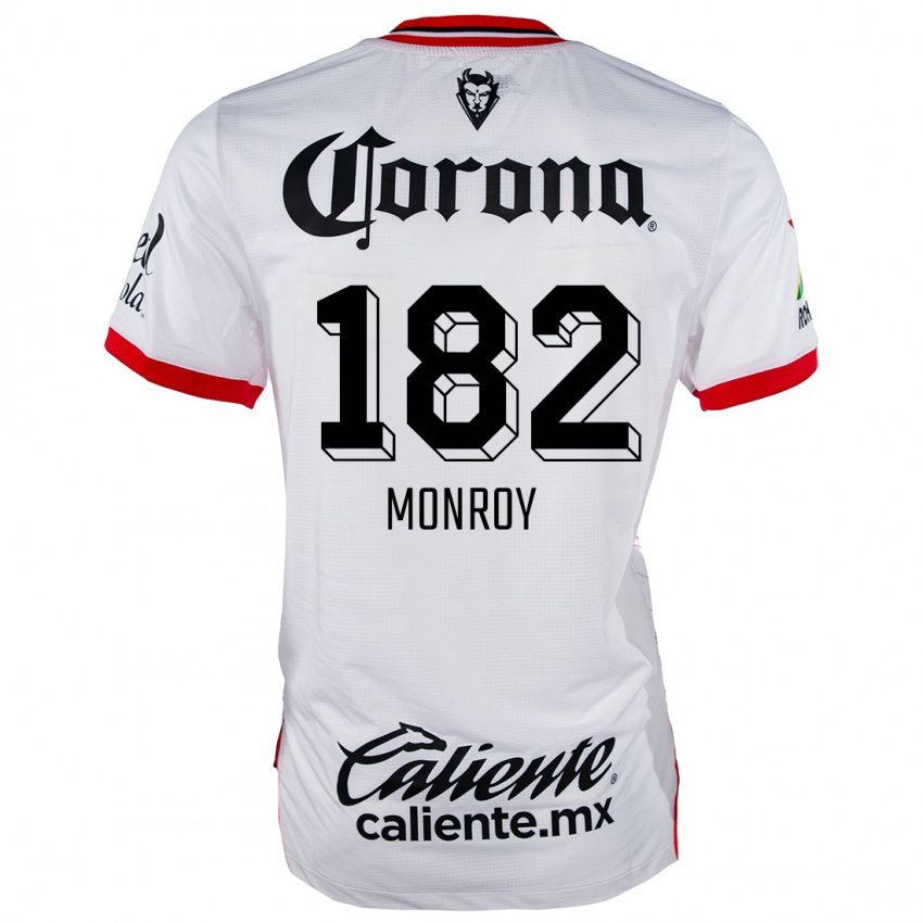 Niño Camiseta Brayan Monroy #182 Blanco Rojo 2ª Equipación 2024/25 La Camisa Perú