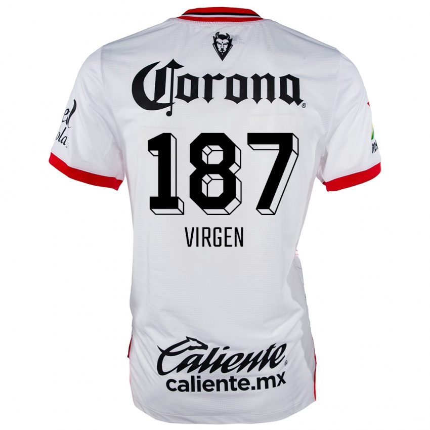 Niño Camiseta Oswaldo Virgen #187 Blanco Rojo 2ª Equipación 2024/25 La Camisa Perú