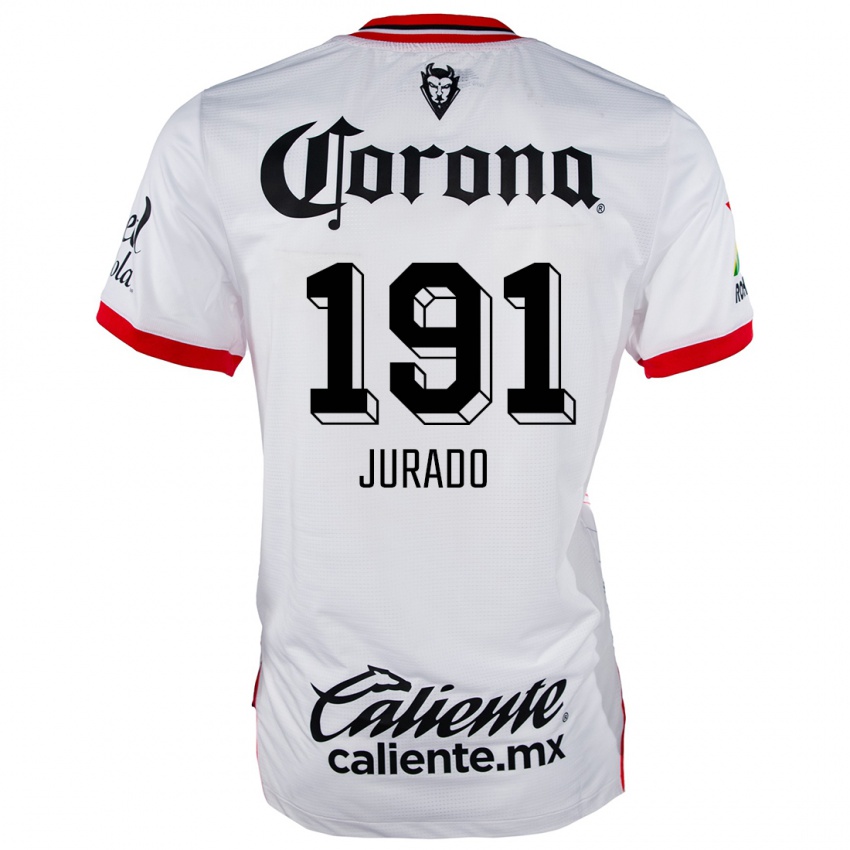 Niño Camiseta Pablo Jurado #191 Blanco Rojo 2ª Equipación 2024/25 La Camisa Perú