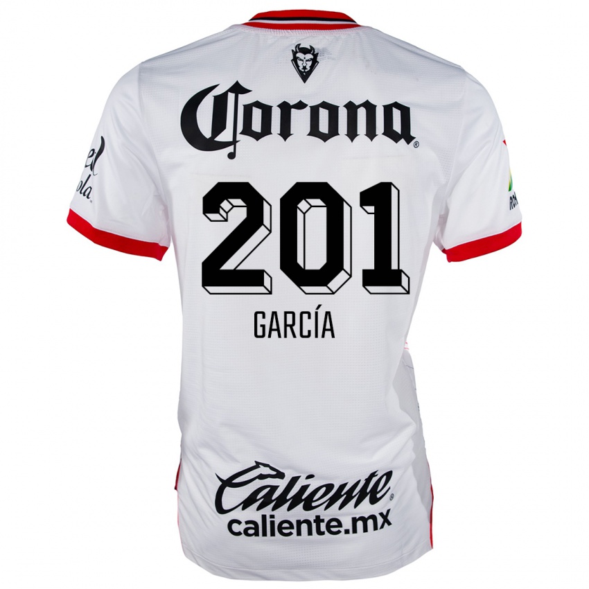 Niño Camiseta Eros García #201 Blanco Rojo 2ª Equipación 2024/25 La Camisa Perú