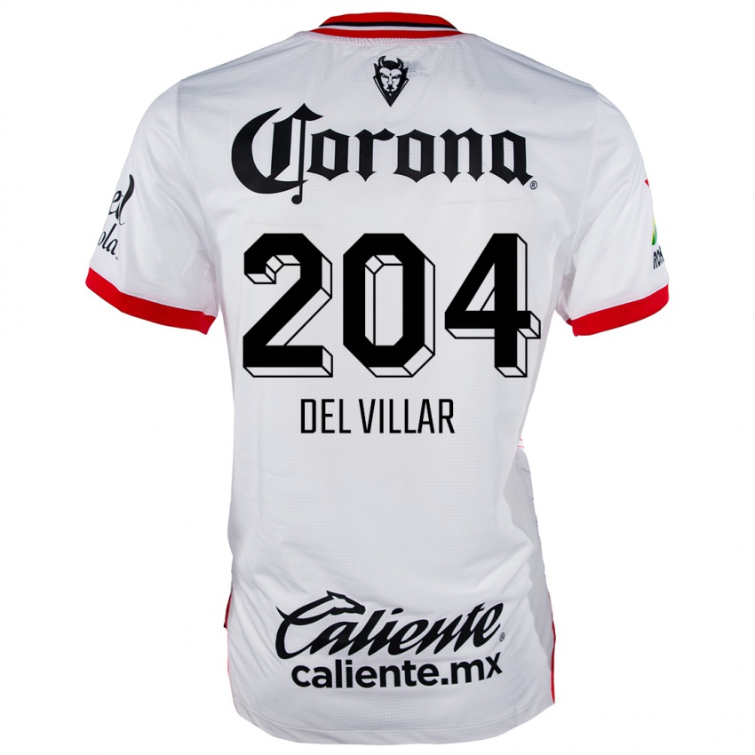 Niño Camiseta Everardo Del Villar #204 Blanco Rojo 2ª Equipación 2024/25 La Camisa Perú