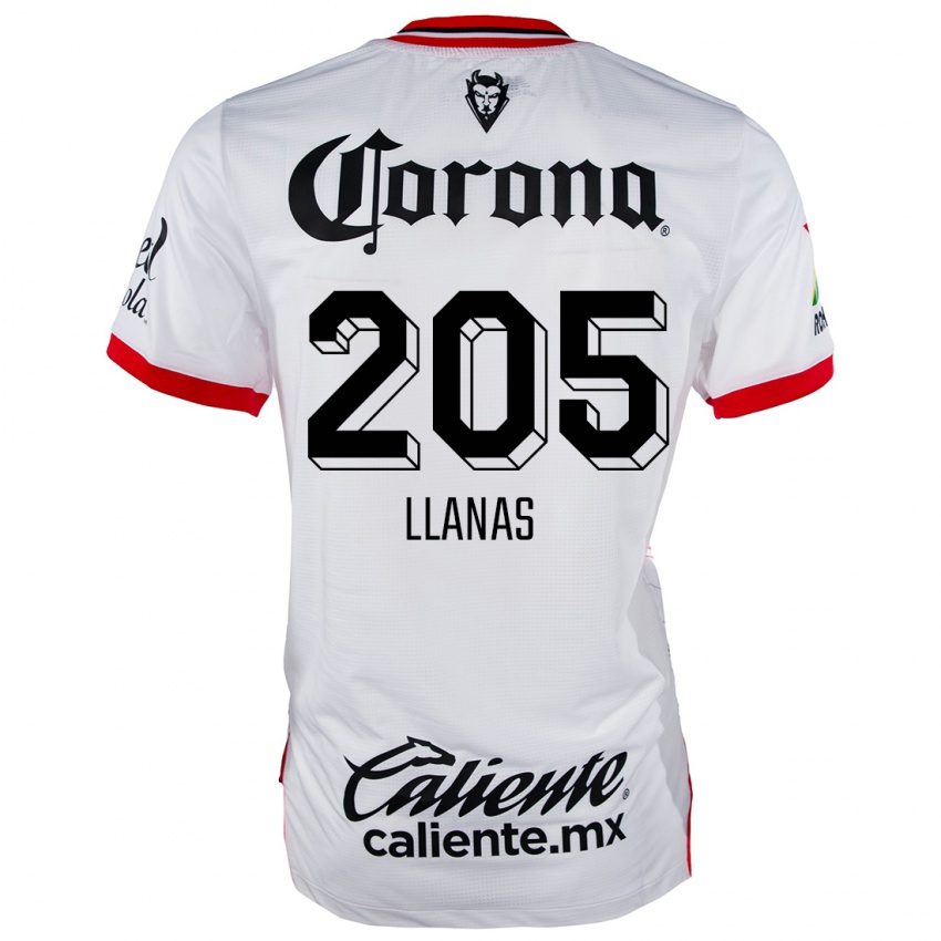 Niño Camiseta Emmanuel Llanas #205 Blanco Rojo 2ª Equipación 2024/25 La Camisa Perú