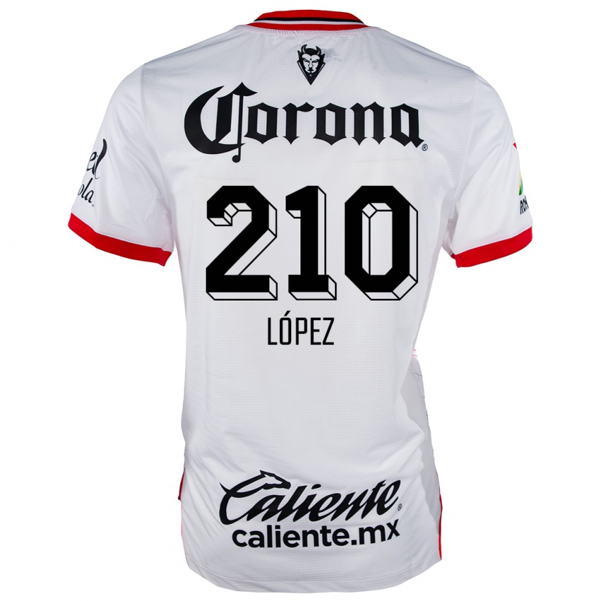 Niño Camiseta Juan López #210 Blanco Rojo 2ª Equipación 2024/25 La Camisa Perú