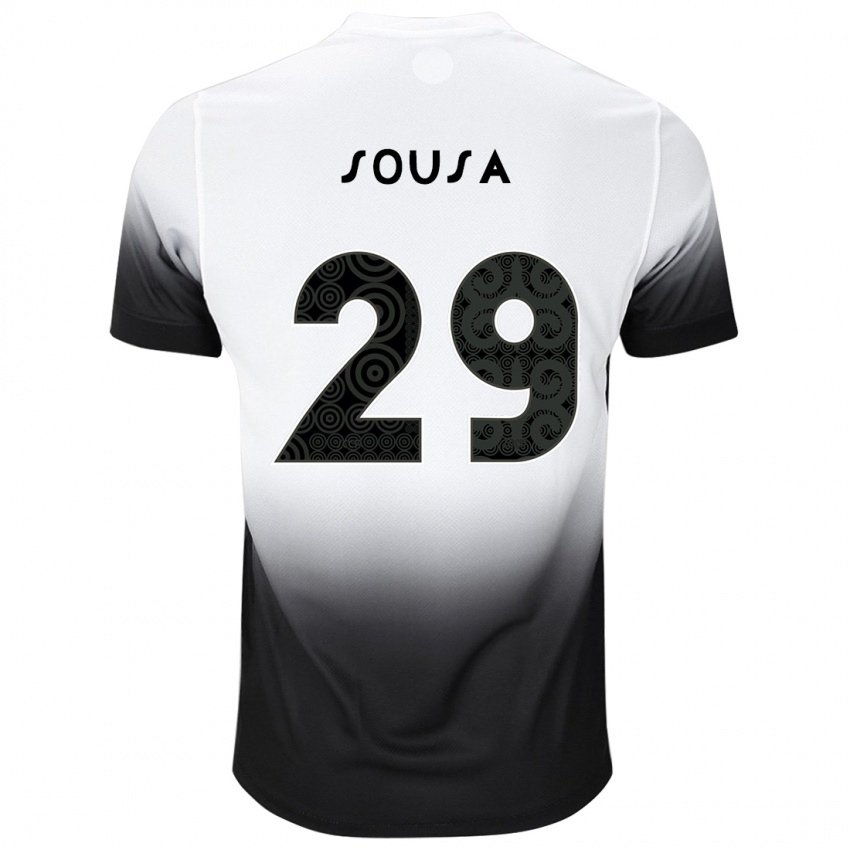 Hombre Camiseta Arthur Sousa #29 Blanco Negro 1ª Equipación 2024/25 La Camisa Perú