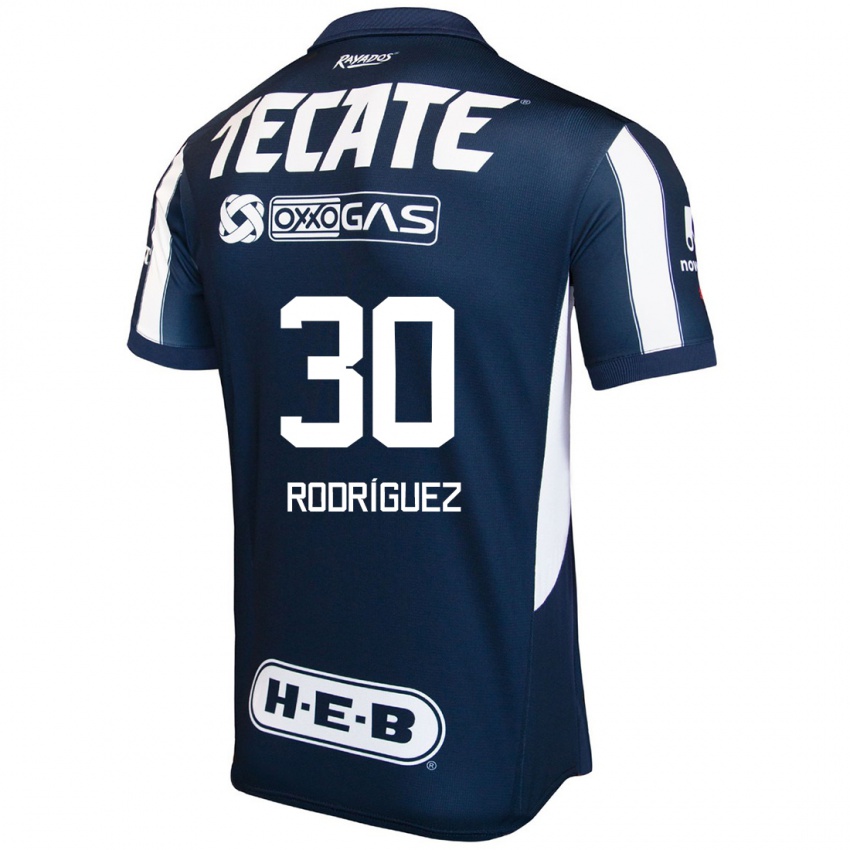 Hombre Camiseta Jorge Rodríguez #30 Azul Rojo Blanco 1ª Equipación 2024/25 La Camisa Perú