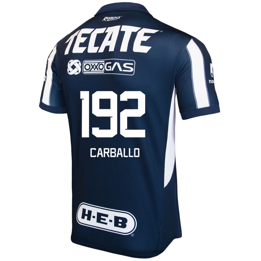 Hombre Camiseta Erick Carballo #192 Azul Rojo Blanco 1ª Equipación 2024/25 La Camisa Perú