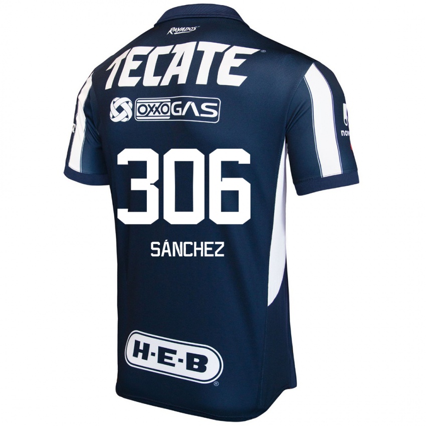 Hombre Camiseta Jorge Sánchez #306 Azul Rojo Blanco 1ª Equipación 2024/25 La Camisa Perú