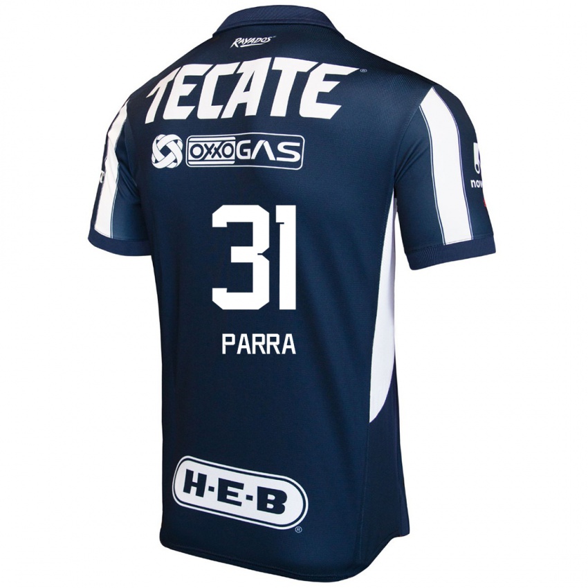 Hombre Camiseta Daniel Parra #31 Azul Rojo Blanco 1ª Equipación 2024/25 La Camisa Perú