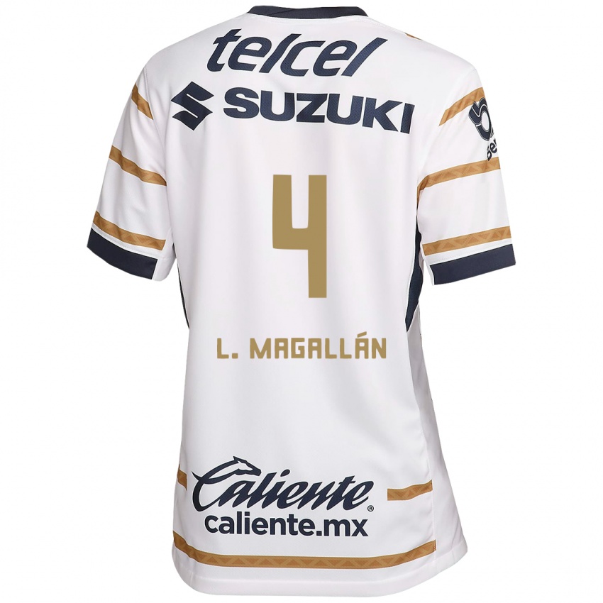 Hombre Camiseta Lisandro Magallan #4 Obsidiana Blanca 1ª Equipación 2024/25 La Camisa Perú