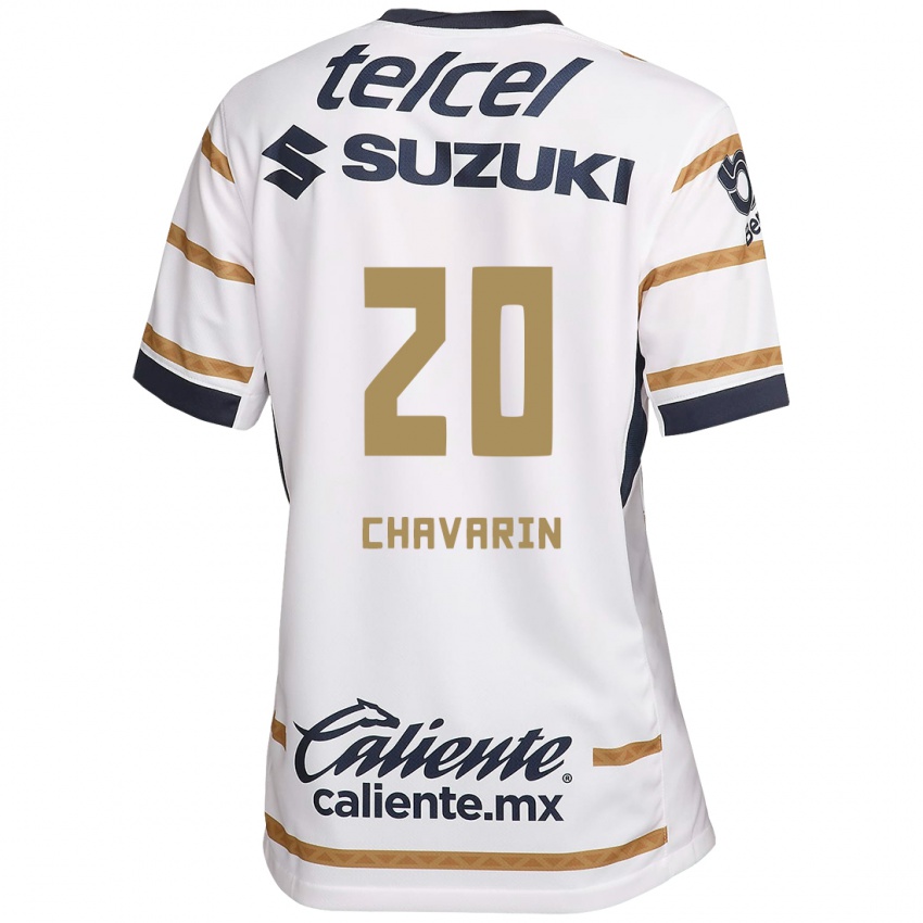 Hombre Camiseta Aerial Chavarin #20 Obsidiana Blanca 1ª Equipación 2024/25 La Camisa Perú