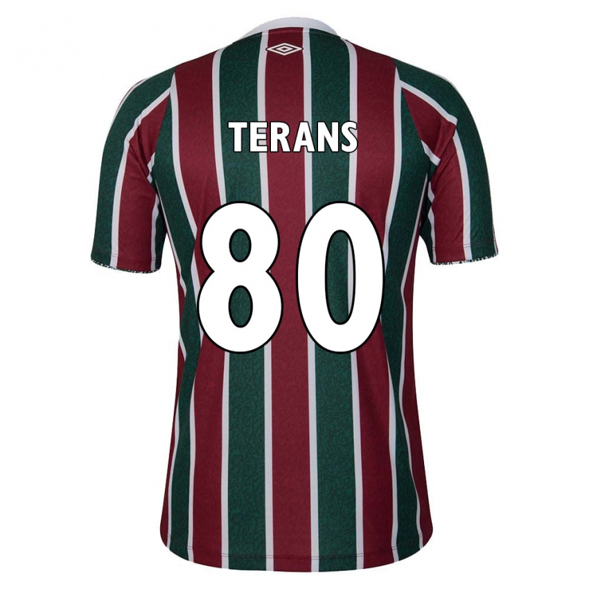 Hombre Camiseta David Terans #80 Verde Granate Blanco 1ª Equipación 2024/25 La Camisa Perú