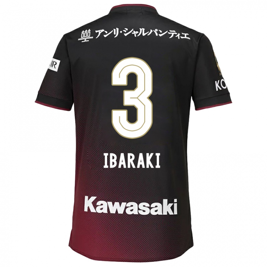 Hombre Camiseta Riku Ibaraki #3 Negro Rojo 1ª Equipación 2024/25 La Camisa Perú