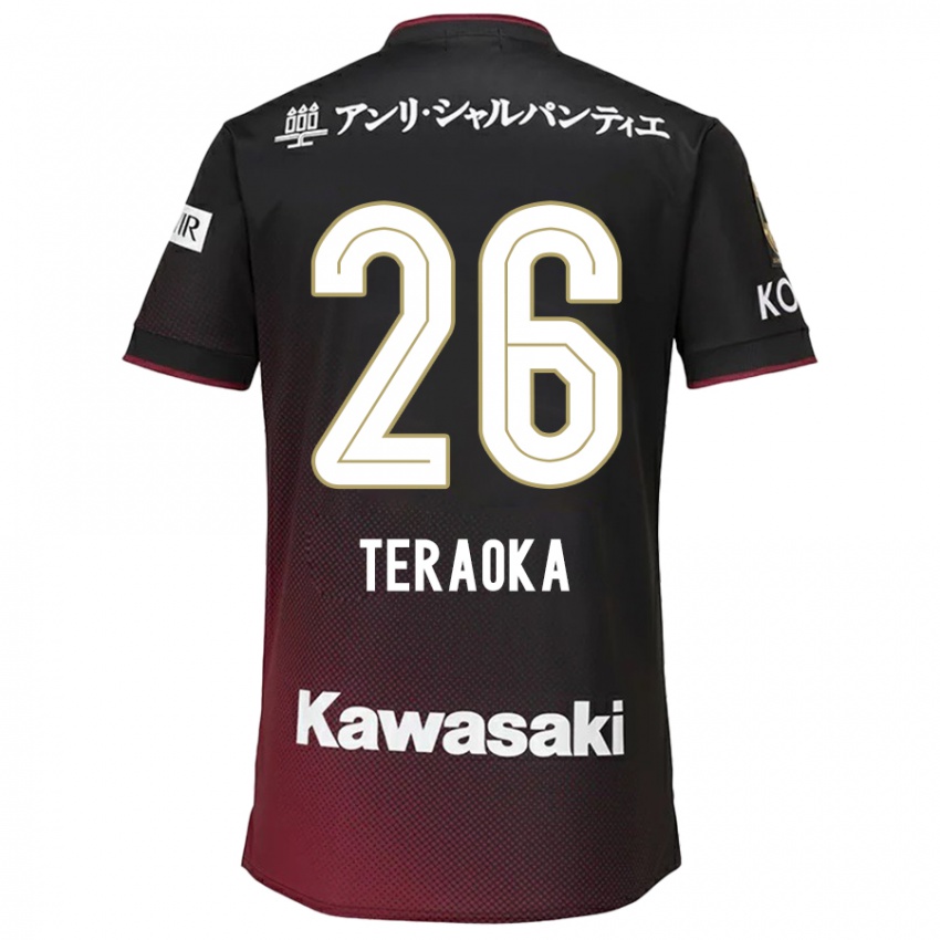 Hombre Camiseta Yuma Teraoka #26 Negro Rojo 1ª Equipación 2024/25 La Camisa Perú