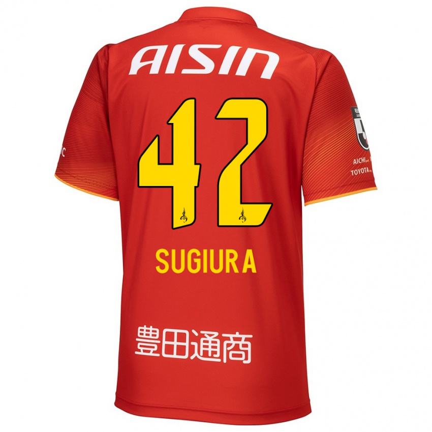 Hombre Camiseta Shungo Sugiura #42 Rojo Blanco Amarillo 1ª Equipación 2024/25 La Camisa Perú