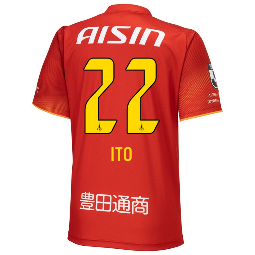 Hombre Camiseta Ken Ito #22 Rojo Blanco Amarillo 1ª Equipación 2024/25 La Camisa Perú