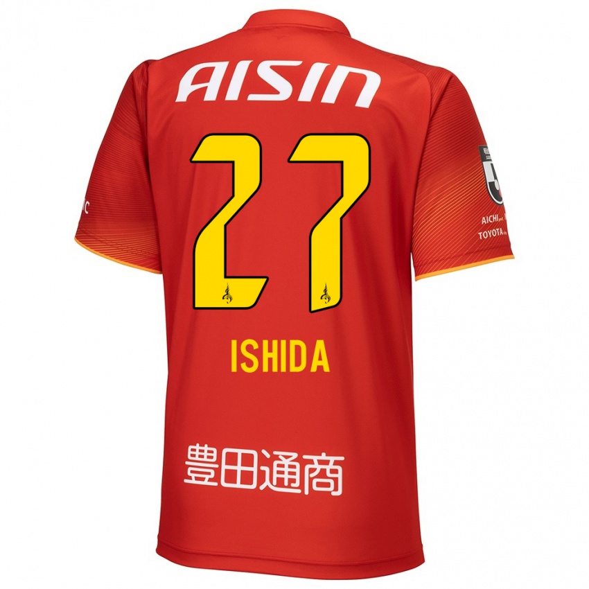 Hombre Camiseta Kakeru Ishida #27 Rojo Blanco Amarillo 1ª Equipación 2024/25 La Camisa Perú