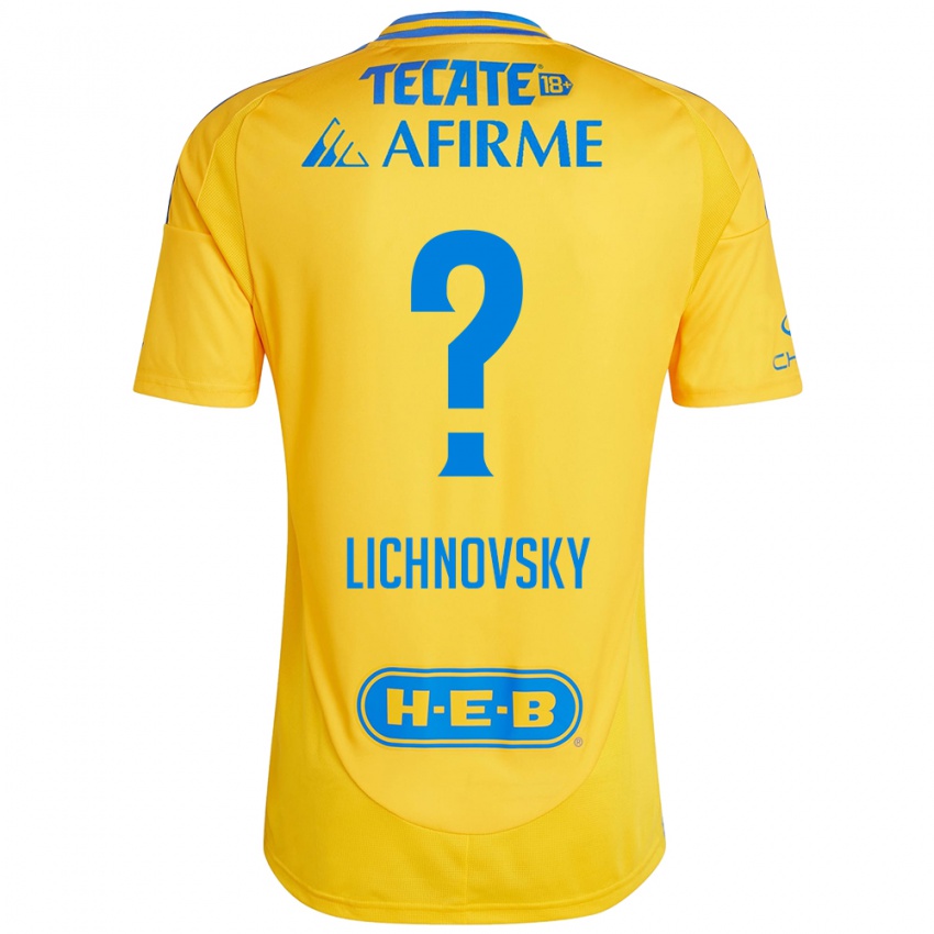 Hombre Camiseta Igor Lichnovsky #0 Oro Amarillo 1ª Equipación 2024/25 La Camisa Perú