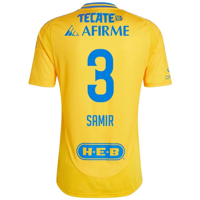 Hombre Camiseta Samir Caetano #3 Oro Amarillo 1ª Equipación 2024/25 La Camisa Perú