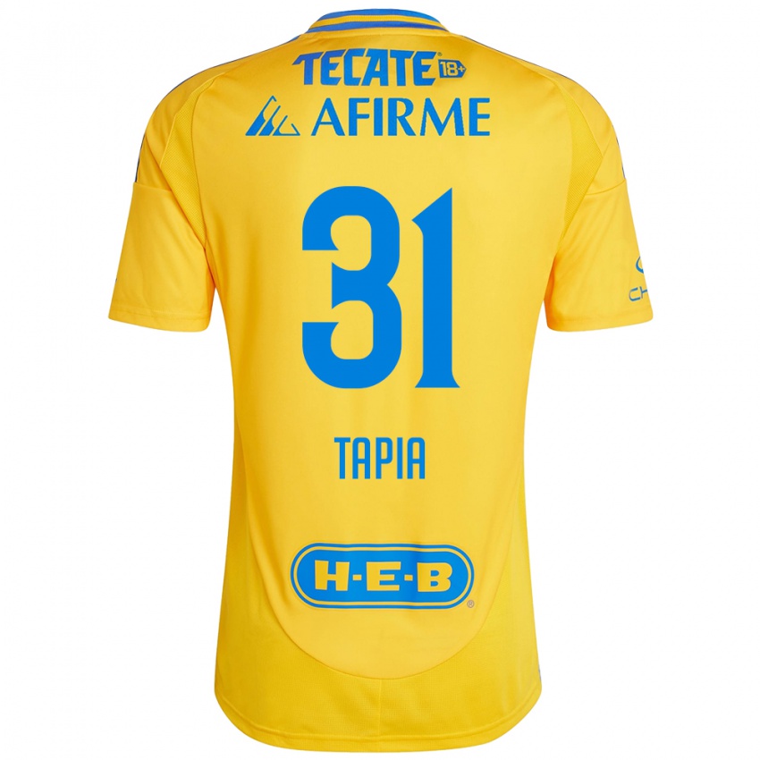 Hombre Camiseta Fernando Tapia #31 Oro Amarillo 1ª Equipación 2024/25 La Camisa Perú