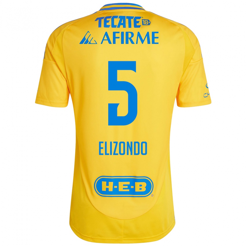 Hombre Camiseta Fernanda Elizondo #5 Oro Amarillo 1ª Equipación 2024/25 La Camisa Perú