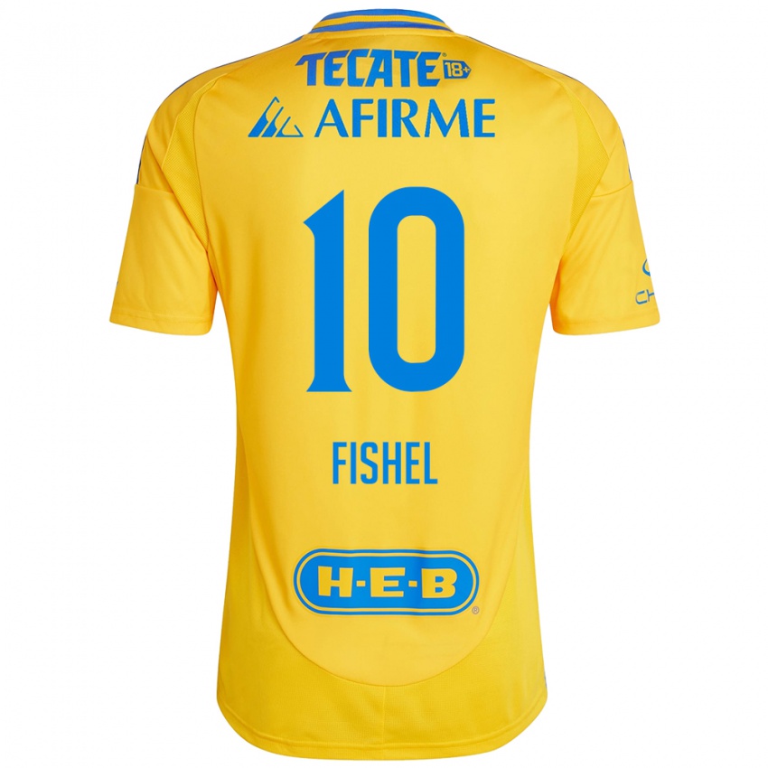 Hombre Camiseta Mia Fishel #10 Oro Amarillo 1ª Equipación 2024/25 La Camisa Perú