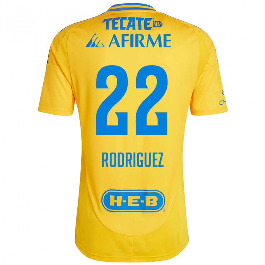 Hombre Camiseta Anika Rodriguez #22 Oro Amarillo 1ª Equipación 2024/25 La Camisa Perú