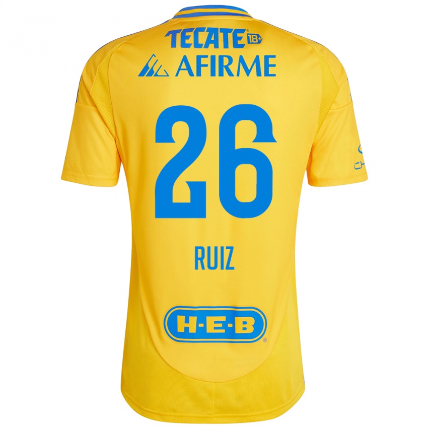 Hombre Camiseta Michel Ruiz #26 Oro Amarillo 1ª Equipación 2024/25 La Camisa Perú