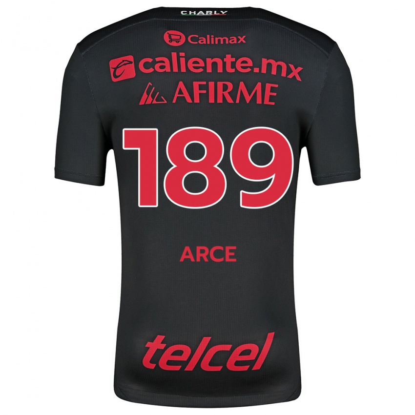 Hombre Camiseta Diego Arce #189 Negro Rojo 1ª Equipación 2024/25 La Camisa Perú