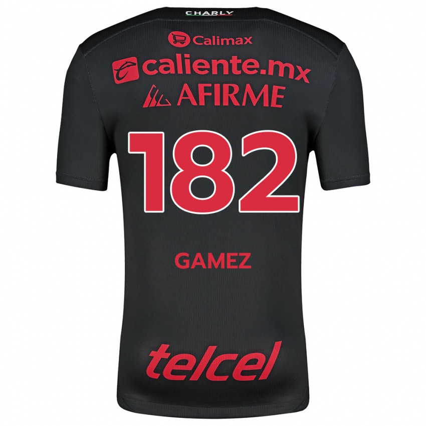 Hombre Camiseta Mark Gamez #182 Negro Rojo 1ª Equipación 2024/25 La Camisa Perú