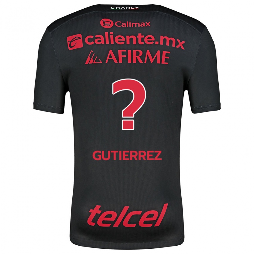 Hombre Camiseta Dayán Gutiérrez #0 Negro Rojo 1ª Equipación 2024/25 La Camisa Perú