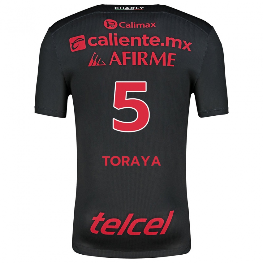 Hombre Camiseta Yadira Toraya #5 Negro Rojo 1ª Equipación 2024/25 La Camisa Perú