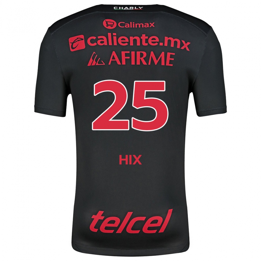 Hombre Camiseta Angelina Hix #25 Negro Rojo 1ª Equipación 2024/25 La Camisa Perú