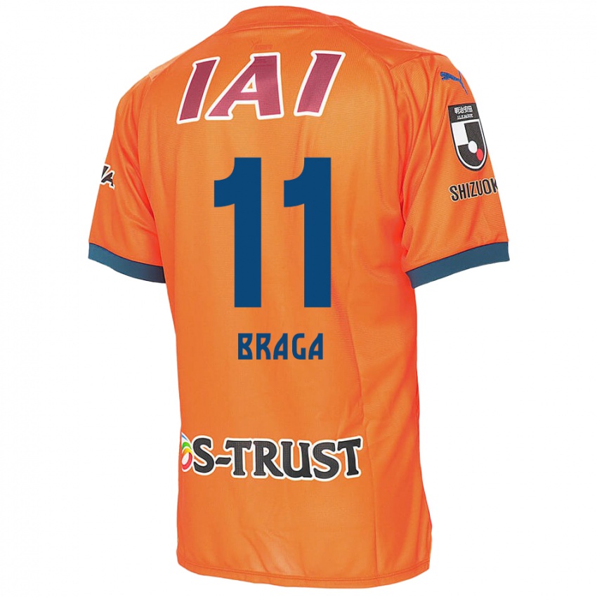 Hombre Camiseta Lucas Braga #11 Naranja Azul 1ª Equipación 2024/25 La Camisa Perú