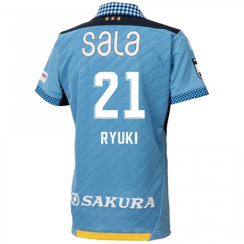 Hombre Camiseta Ryuki Miura #21 Azul Negro 1ª Equipación 2024/25 La Camisa Perú