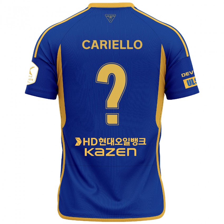 Hombre Camiseta Yago Cariello #0 Azul Amarillo 1ª Equipación 2024/25 La Camisa Perú