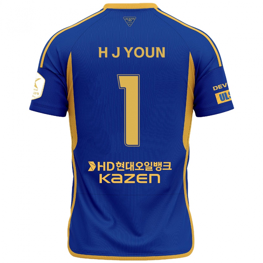 Hombre Camiseta Je-Hun Youn #1 Azul Amarillo 1ª Equipación 2024/25 La Camisa Perú