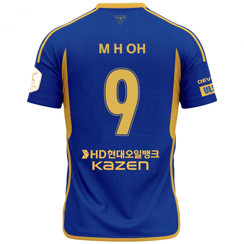 Hombre Camiseta Hyun-Min Oh #9 Azul Amarillo 1ª Equipación 2024/25 La Camisa Perú