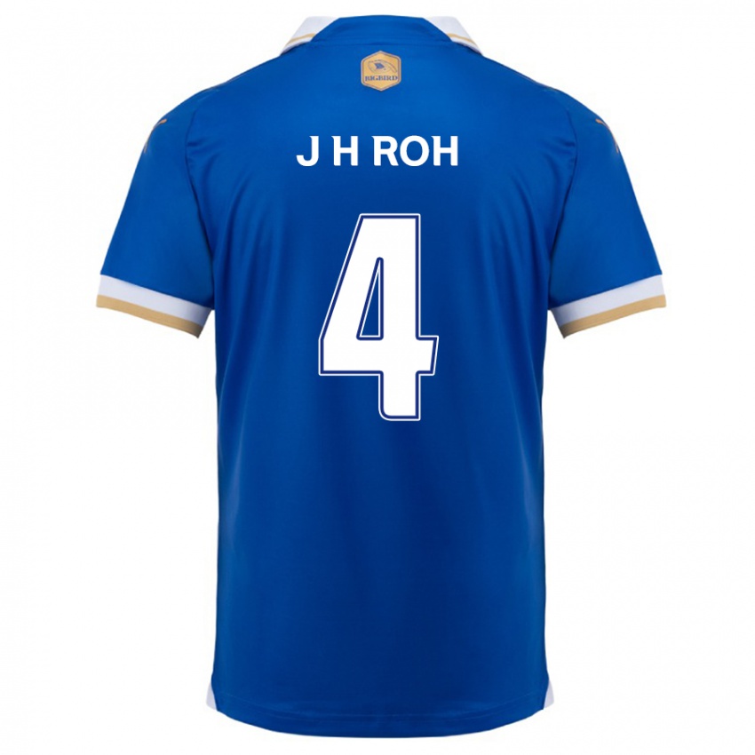 Hombre Camiseta Hyun-Jun Roh #4 Azul Blanco 1ª Equipación 2024/25 La Camisa Perú