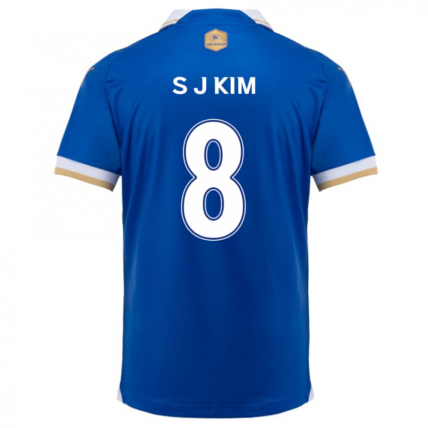 Hombre Camiseta Ji-Sung Kim #8 Azul Blanco 1ª Equipación 2024/25 La Camisa Perú