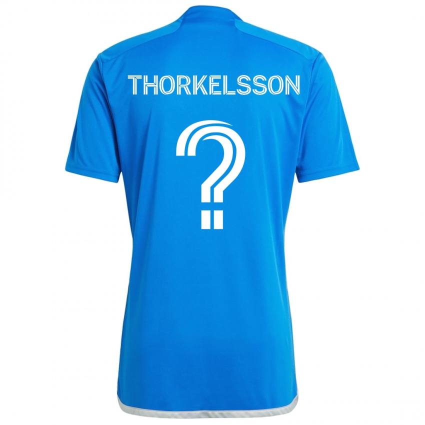 Hombre Camiseta Róbert Orri Thorkelsson #0 Azul Blanco 1ª Equipación 2024/25 La Camisa Perú