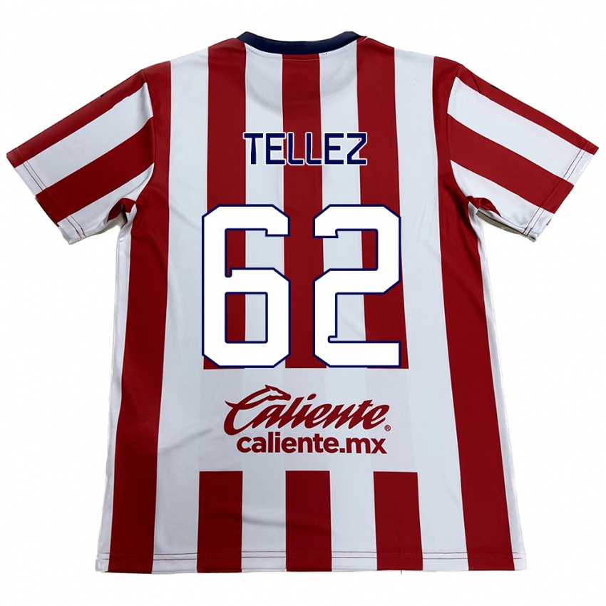 Hombre Camiseta Brandon Téllez #62 Rojo Blanco 1ª Equipación 2024/25 La Camisa Perú