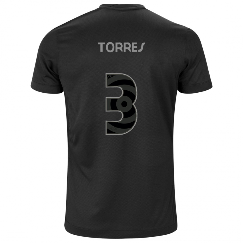 Hombre Camiseta Felix Torres #3 Negro 2ª Equipación 2024/25 La Camisa Perú