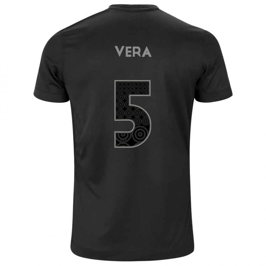 Hombre Camiseta Fausto Vera #5 Negro 2ª Equipación 2024/25 La Camisa Perú