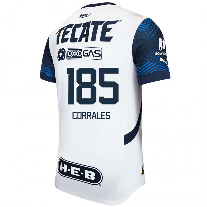 Hombre Camiseta Ángel Corrales #185 Blanco Azul 2ª Equipación 2024/25 La Camisa Perú