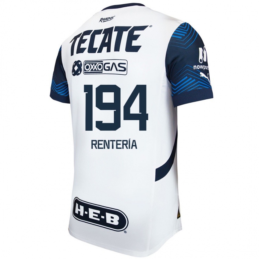 Hombre Camiseta Ricardo Rentería #194 Blanco Azul 2ª Equipación 2024/25 La Camisa Perú