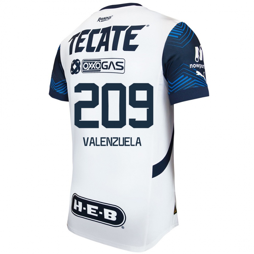 Hombre Camiseta Francisco Valenzuela #209 Blanco Azul 2ª Equipación 2024/25 La Camisa Perú