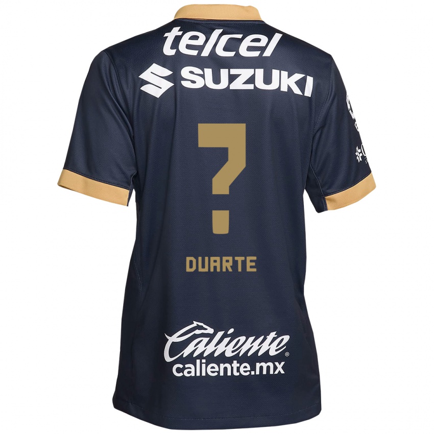 Hombre Camiseta Rubén Duarte #0 Obsidiana Dorada Blanca 2ª Equipación 2024/25 La Camisa Perú