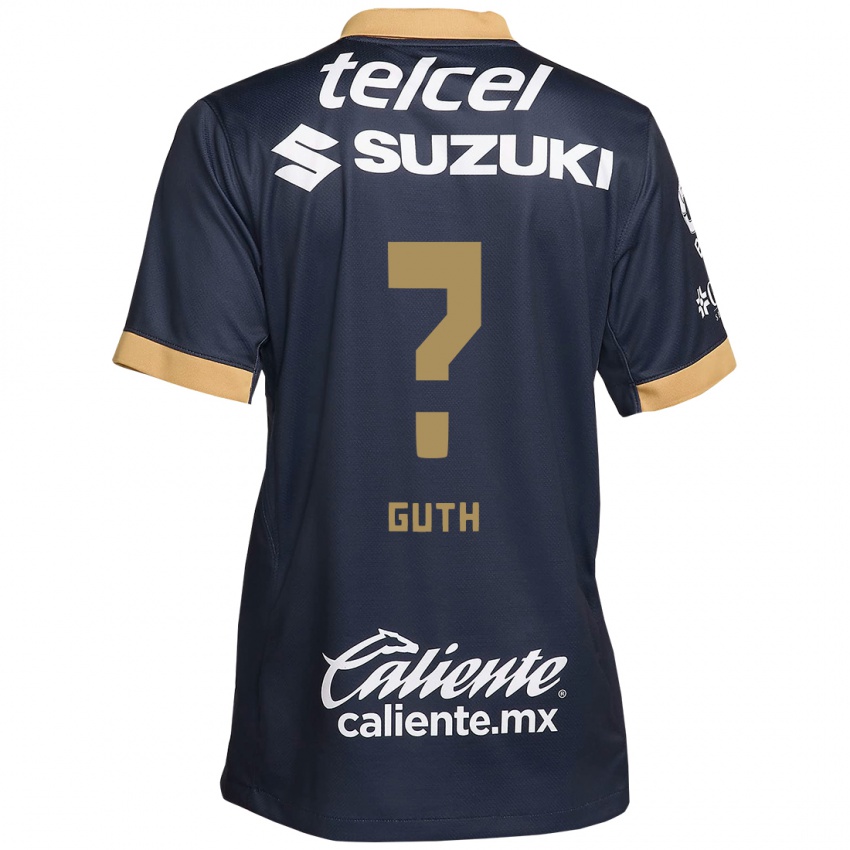 Hombre Camiseta Tiago Guth #0 Obsidiana Dorada Blanca 2ª Equipación 2024/25 La Camisa Perú