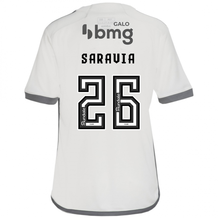 Hombre Camiseta Renzo Saravia #26 Blanquecino 2ª Equipación 2024/25 La Camisa Perú